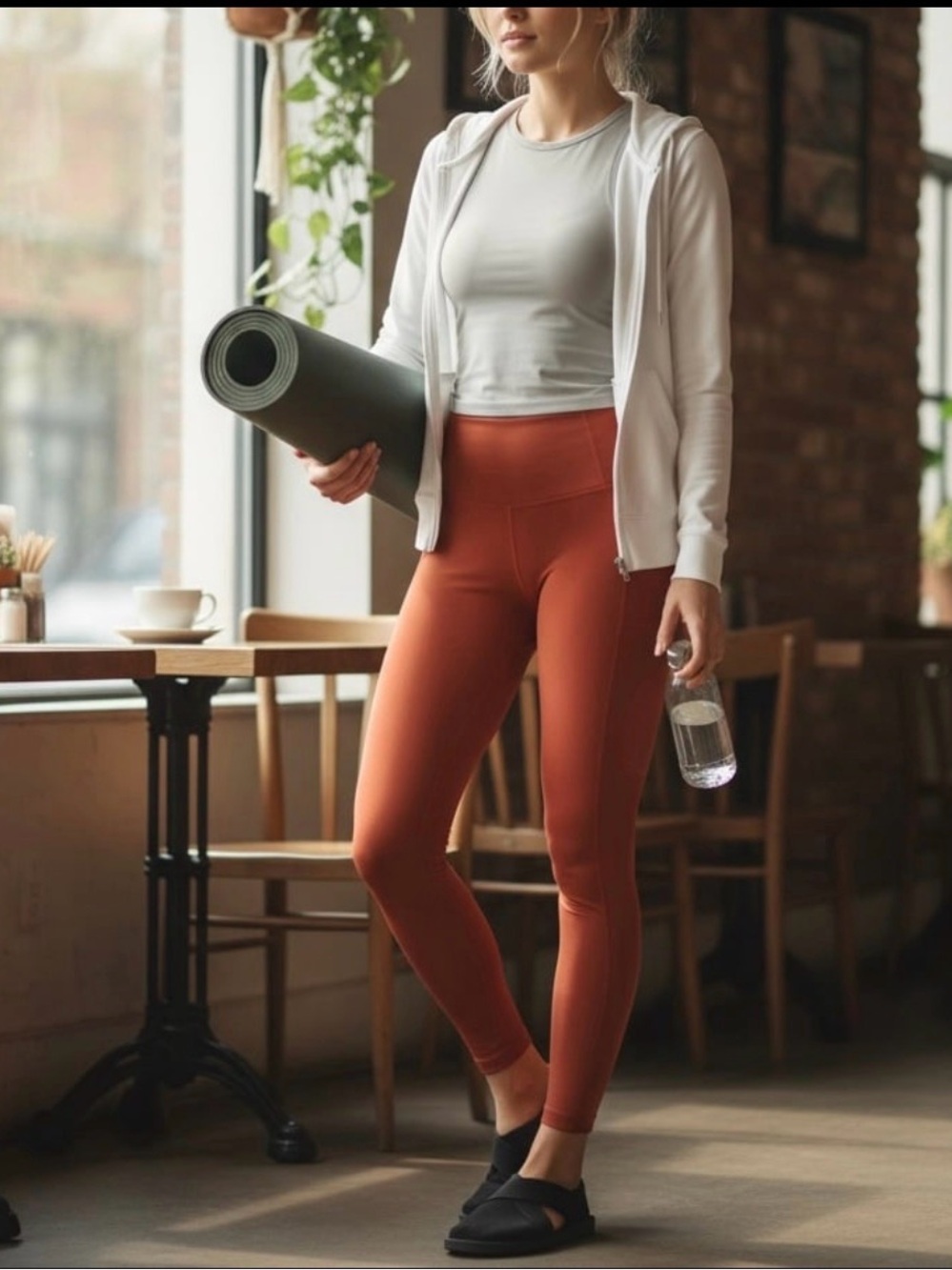 Forever 21 Orange High-Rise Women's Leggings size L